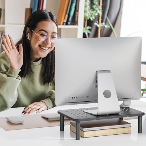 Modern WALI Computer Monitor Stand for Desk, Adjustable Laptop Riser, Set