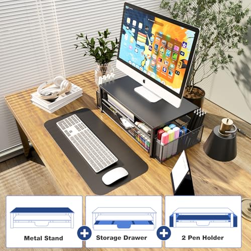 Smart Home OPNICE Desk Organizer and Accessories, 2-Tier Computer Monitor Stand for Daily Use