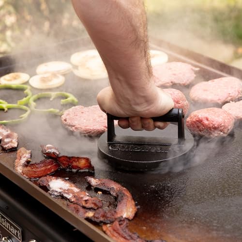 Classic Cuisinart 6.5" Cast Iron Smashed Burger Press, Round