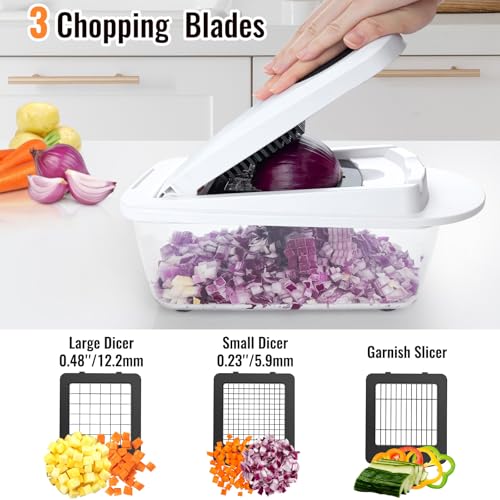 Modern 8 Blade All-in-1 Vegetable Chopper Mandoline Slicer with Container, Kit